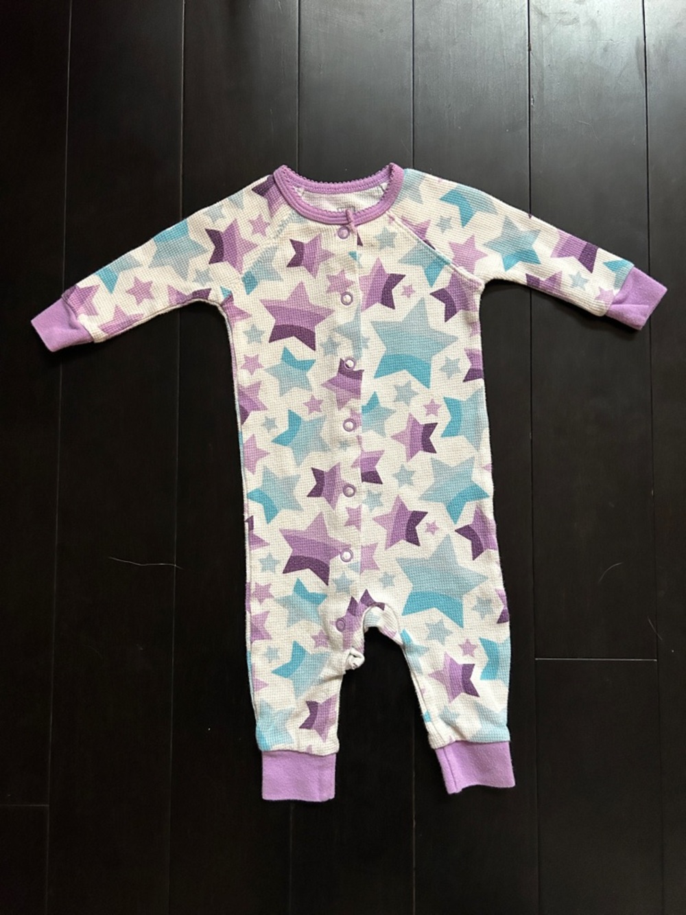 Just One You by Carter’s Purple & Blue Star Print Pajamas Size 6 Months